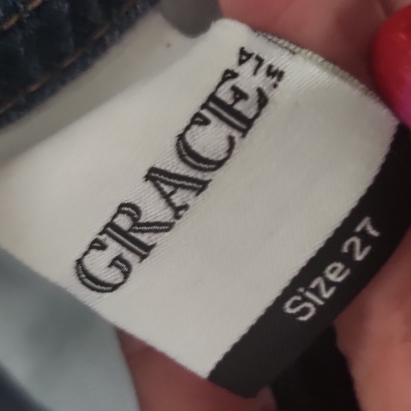 Grace Jeans Size 27' Inseam 31' Camo Distressed - Picture 4 of 6